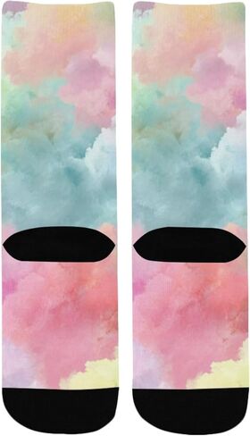 Tie Dye Pastel Rainbow Hiking Socks - Toddler Boys & Girls Warm Thick Thermal Winter Crew Socks for School, Daily Wear & Outdoor Activities in Saudi Arabia