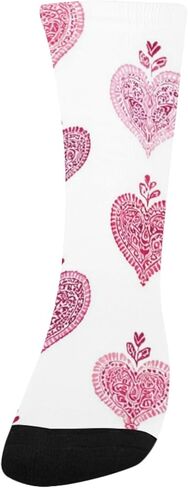 Soft Pink Heart Sketc Hiking Socks - Toddler Boys & Girls Warm Thick Thermal Winter Crew Socks for School, Daily Wear & Outdoor Activities in Saudi Arabia