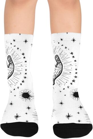 جوارب يد سوداء للمشي لمسافات طويلة من Celestial Mystic Hand - جوارب شتوية حرارية سميكة دافئة للأولاد والبنات للمدرسة، والارتداء اليومي والأنشطة الخارجية in Kuwait