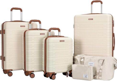 مجموعات الأمتعة 5 قطع حقيبة قابلة للتوسيع قابلة للتوسيع مع عجلات الدوران ، مجموعة أمتعة سفر خفيفة الوزن مع قفل TSA （21/25/29 ، الأسود in Kuwait