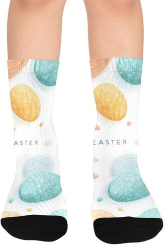 Pastel Egg Art Hiking Socks - Toddler Boys & Girls Warm Thick Thermal Winter Crew Socks for School, Daily Wear & Outdoor Activities in Saudi Arabia