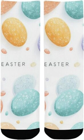 Pastel Egg Art Hiking Socks - Toddler Boys & Girls Warm Thick Thermal Winter Crew Socks for School, Daily Wear & Outdoor Activities in Saudi Arabia