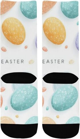 Pastel Egg Art Hiking Socks - Toddler Boys & Girls Warm Thick Thermal Winter Crew Socks for School, Daily Wear & Outdoor Activities in Saudi Arabia