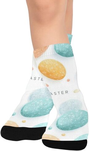 Pastel Egg Art Hiking Socks - Toddler Boys & Girls Warm Thick Thermal Winter Crew Socks for School, Daily Wear & Outdoor Activities in Saudi Arabia