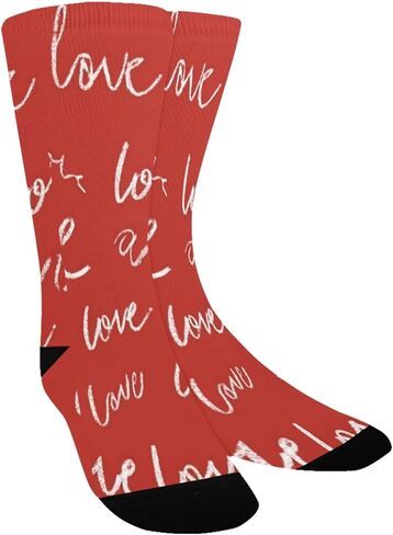 Red Heart Love Art Hiking Socks - Toddler Boys & Girls Warm Thick Thermal Winter Crew Socks for School, Daily Wear & Outdoor Activities in Saudi Arabia