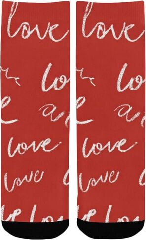 Red Heart Love Art Hiking Socks - Toddler Boys & Girls Warm Thick Thermal Winter Crew Socks for School, Daily Wear & Outdoor Activities in Saudi Arabia