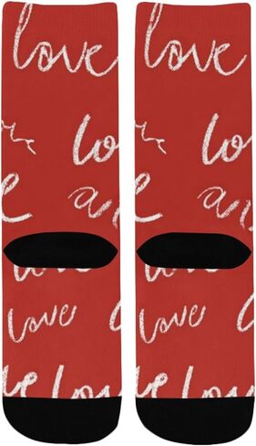 Red Heart Love Art Hiking Socks - Toddler Boys & Girls Warm Thick Thermal Winter Crew Socks for School, Daily Wear & Outdoor Activities in Saudi Arabia