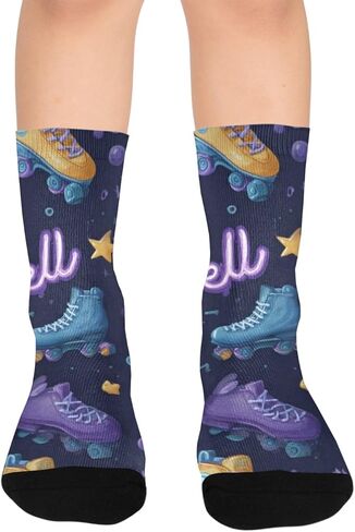 Skate Neon Script Hiking Socks - Toddler Boys & Girls Warm Thick Thermal Winter Crew Socks for School, Daily Wear & Outdoor Activities in Saudi Arabia