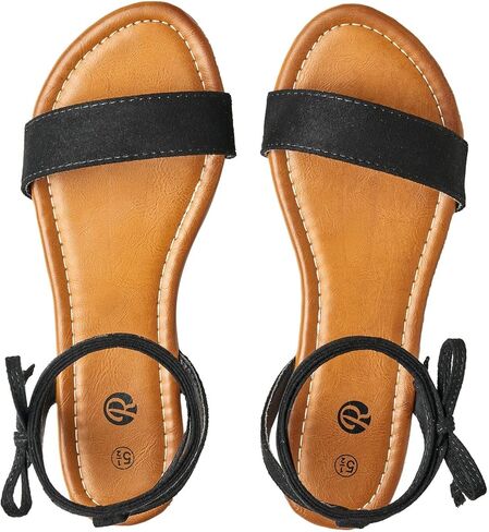 Rekayla Sandals Open Toe Tie Up Ankle Wrap Flat Sandals for Women Summer Dressy Shoes Cute Strappy Lace Up Sandals in Kuwait