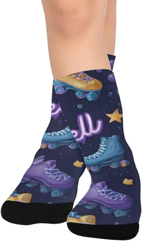 Skate Neon Script Hiking Socks - Toddler Boys & Girls Warm Thick Thermal Winter Crew Socks for School, Daily Wear & Outdoor Activities in Saudi Arabia