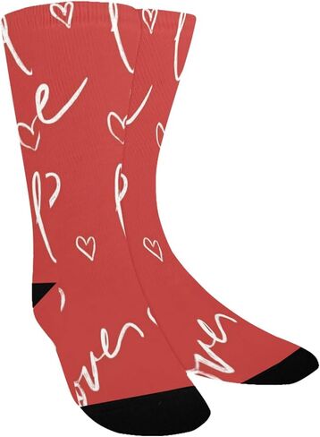 Script Love Pattern Hiking Socks - Toddler Boys & Girls Warm Thick Thermal Winter Crew Socks for School, Daily Wear & Outdoor Activities in Saudi Arabia