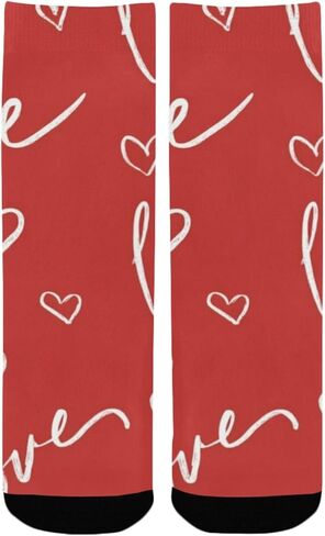 Script Love Pattern Hiking Socks - Toddler Boys & Girls Warm Thick Thermal Winter Crew Socks for School, Daily Wear & Outdoor Activities in Saudi Arabia