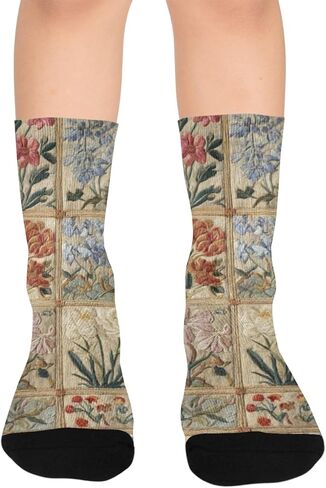 جوارب للمشي بتصميم زهور الباستيل - جوارب شتوية حرارية سميكة دافئة للأطفال الصغار للأولاد والبنات للمدرسة، والارتداء اليومي والأنشطة الخارجية in Kuwait