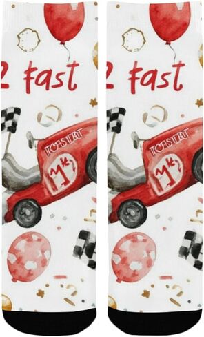 Red Race Car Pattern Hiking Socks - Toddler Boys & Girls Warm Thick Thermal Winter Crew Socks for School, Daily Wear & Outdoor Activities in Saudi Arabia