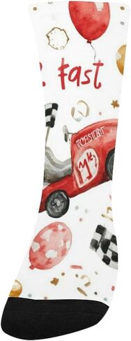 Red Race Car Pattern Hiking Socks - Toddler Boys & Girls Warm Thick Thermal Winter Crew Socks for School, Daily Wear & Outdoor Activities in Saudi Arabia