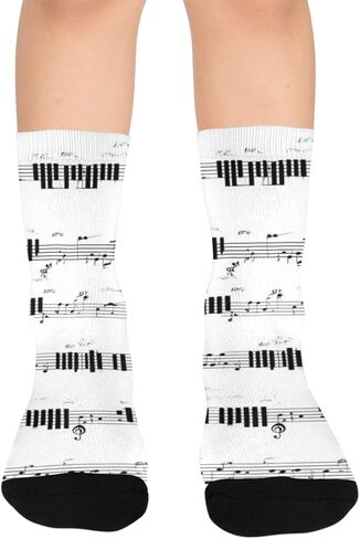 Piano Note Pattern Sample Hiking Socks - Toddler Boys & Girls Warm Thick Thermal Winter Crew Socks for School, Daily Wear & Outdoor Activities in Saudi Arabia