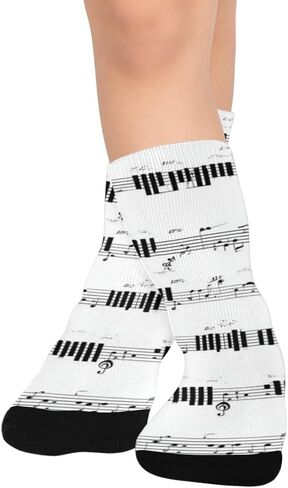 Piano Note Pattern Sample Hiking Socks - Toddler Boys & Girls Warm Thick Thermal Winter Crew Socks for School, Daily Wear & Outdoor Activities in Saudi Arabia