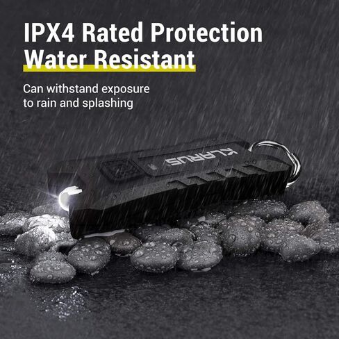 klarus Mi2 Mini LED Keychain Flashlights, Super Lightweight & Small Rechargeable 40 Lumens EDC Flash Light with Built-in Battery and USB Cable(Black) in Kuwait