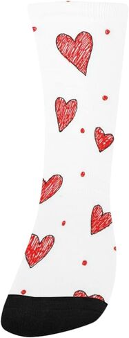 جوارب بيضاء النقاط على شكل قلب أحمر للمشي لمسافات طويلة - جوارب شتوية حرارية سميكة دافئة للأولاد والبنات للمدرسة، والارتداء اليومي والأنشطة الخارجية in Kuwait