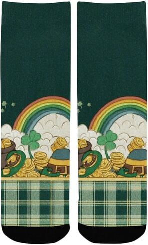 Clover Pot Pattern Hiking Socks - Toddler Boys & Girls Warm Thick Thermal Winter Crew Socks for School, Daily Wear & Outdoor Activities in Saudi Arabia