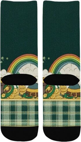 Clover Pot Pattern Hiking Socks - Toddler Boys & Girls Warm Thick Thermal Winter Crew Socks for School, Daily Wear & Outdoor Activities in Saudi Arabia