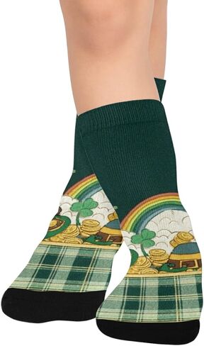 Clover Pot Pattern Hiking Socks - Toddler Boys & Girls Warm Thick Thermal Winter Crew Socks for School, Daily Wear & Outdoor Activities in Saudi Arabia