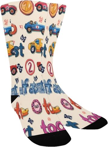 Fast Car Pattern Hiking Socks - Toddler Boys & Girls Warm Thick Thermal Winter Crew Socks for School, Daily Wear & Outdoor Activities in Saudi Arabia