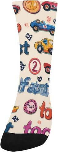 Fast Car Pattern Hiking Socks - Toddler Boys & Girls Warm Thick Thermal Winter Crew Socks for School, Daily Wear & Outdoor Activities in Saudi Arabia