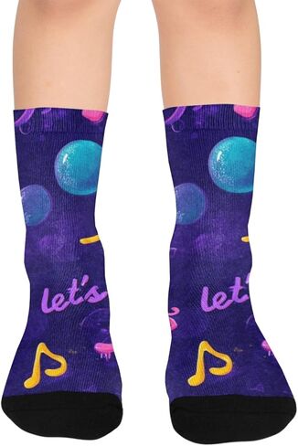 Musical Neon Bubbles Hiking Socks - Toddler Boys & Girls Warm Thick Thermal Winter Crew Socks for School, Daily Wear & Outdoor Activities in Saudi Arabia