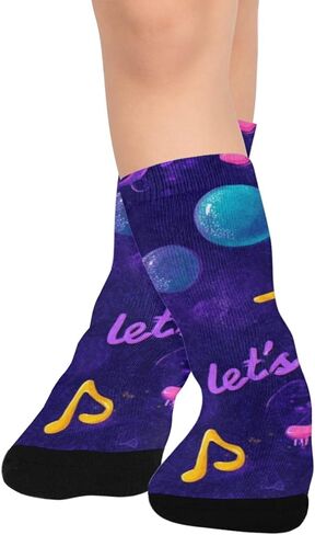 Musical Neon Bubbles Hiking Socks - Toddler Boys & Girls Warm Thick Thermal Winter Crew Socks for School, Daily Wear & Outdoor Activities in Saudi Arabia