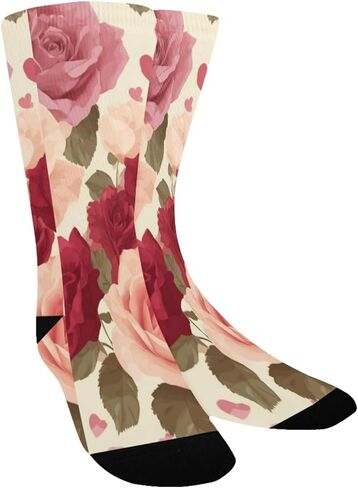 Red Gold Leave Spring Hiking Socks - Toddler Boys & Girls Warm Thick Thermal Winter Crew Socks for School, Daily Wear & Outdoor Activities in Saudi Arabia