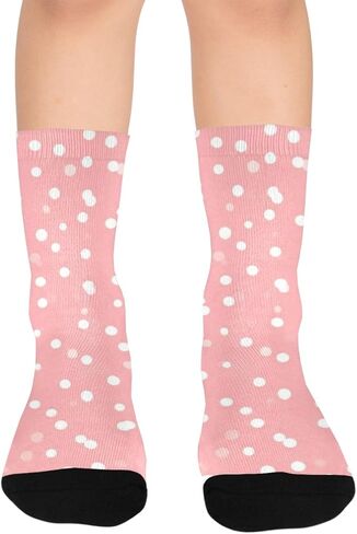 Small Dot White Hiking Socks - Toddler Boys & Girls Warm Thick Thermal Winter Crew Socks for School, Daily Wear & Outdoor Activities in Saudi Arabia