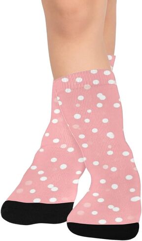 Small Dot White Hiking Socks - Toddler Boys & Girls Warm Thick Thermal Winter Crew Socks for School, Daily Wear & Outdoor Activities in Saudi Arabia