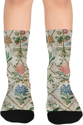 Colorful Diamond Floral Hiking Socks - Toddler Boys & Girls Warm Thick Thermal Winter Crew Socks for School, Daily Wear & Outdoor Activities in Saudi Arabia
