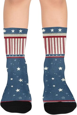 جوارب للمشي لمسافات طويلة باللون الأحمر والأبيض على شكل نجمة - جوارب شتوية حرارية سميكة دافئة للأولاد والبنات الصغار للمدرسة، والارتداء اليومي والأنشطة الخارجية in Kuwait