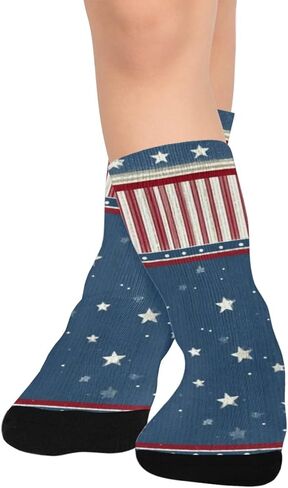 جوارب للمشي لمسافات طويلة باللون الأحمر والأبيض على شكل نجمة - جوارب شتوية حرارية سميكة دافئة للأولاد والبنات الصغار للمدرسة، والارتداء اليومي والأنشطة الخارجية in Kuwait