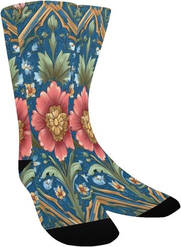 Floral Ornate Pattern Flower Hiking Socks - Toddler Boys & Girls Warm Thick Thermal Winter Crew Socks for School, Daily Wear & Outdoor Activities in Saudi Arabia