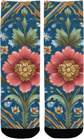 Floral Ornate Pattern Flower Hiking Socks - Toddler Boys & Girls Warm Thick Thermal Winter Crew Socks for School, Daily Wear & Outdoor Activities in Saudi Arabia