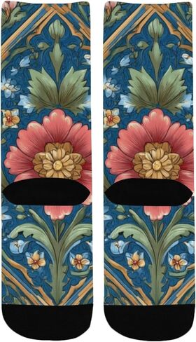 Floral Ornate Pattern Flower Hiking Socks - Toddler Boys & Girls Warm Thick Thermal Winter Crew Socks for School, Daily Wear & Outdoor Activities in Saudi Arabia