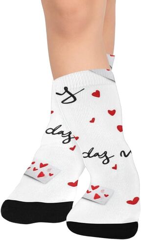 Valentine Letter Pattern Hiking Socks - Toddler Boys & Girls Warm Thick Thermal Winter Crew Socks for School, Daily Wear & Outdoor Activities in Saudi Arabia