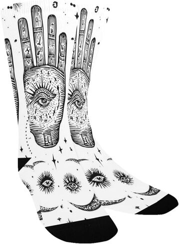 Celestial Mystic Art Black Hiking Socks - Toddler Boys & Girls Warm Thick Thermal Winter Crew Socks for School, Daily Wear & Outdoor Activities in Saudi Arabia