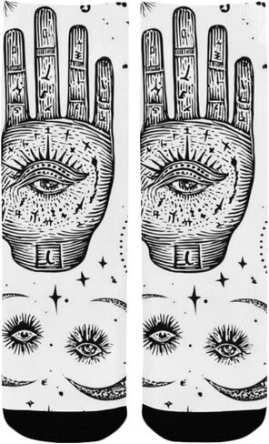 Celestial Mystic Art Black Hiking Socks - Toddler Boys & Girls Warm Thick Thermal Winter Crew Socks for School, Daily Wear & Outdoor Activities in Saudi Arabia