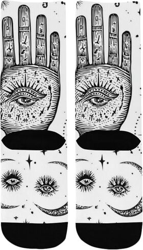 Celestial Mystic Art Black Hiking Socks - Toddler Boys & Girls Warm Thick Thermal Winter Crew Socks for School, Daily Wear & Outdoor Activities in Saudi Arabia