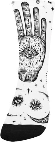 Celestial Mystic Art Black Hiking Socks - Toddler Boys & Girls Warm Thick Thermal Winter Crew Socks for School, Daily Wear & Outdoor Activities in Saudi Arabia