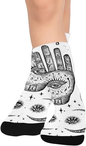 Celestial Mystic Art Black Hiking Socks - Toddler Boys & Girls Warm Thick Thermal Winter Crew Socks for School, Daily Wear & Outdoor Activities in Saudi Arabia