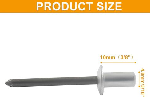 Litoexpe 120 Pcs 3/16" x 3/8" Closed End Aluminum Blind Rivets with Steel Mandrel, 4.8 x 10 12 16mm Pop Rivets in Saudi Arabia
