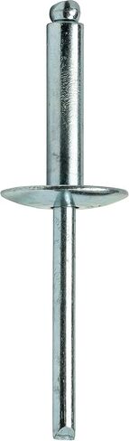 مسامير تثبيت ذات شفة كبيرة من Fastenere - 3/16 بوصة × 5/8 بوصة (50 قطعة) شديدة التحمل، نهاية مفتوحة، زنك فولاذي، مقاومة للتآكل، قوة شد عالية وقص، 6-10 فجوة .501 بوصة - .625 بوصة in Saudi Arabia