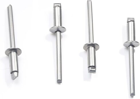 5/32" x 1/2" Stainless Steel Blind Rivets, 4x12 mm Pop Rivets, Pack of 50 in Kuwait