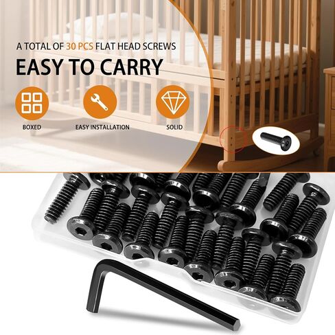 mankk 30PCS 1/4-20 x 1-1/4" Flat Head Screws Socket Head Screw Furniture Bolts Stainless Steel 18-8 (304) Countersunk Connector Screws Furniture Screw with Hex Spanner in Saudi Arabia