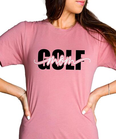 Trendy Golf Mom Shirt for Women Girly Cute Script Golf Mom Supporter Tee in Saudi Arabia